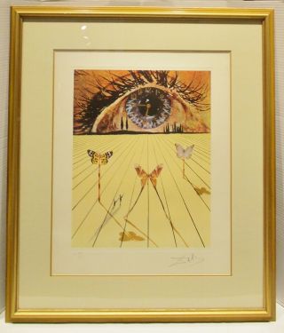 Salvador Dali " Eye Of Surrealist Time " Etching And Photolitho Signed 124/175
