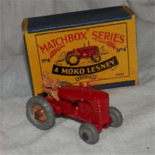 1950s.  Moko.  Matchbox.  Lesney.  4 - Massey Harris Tractor, .