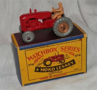1950s.  MOKO.  Matchbox.  Lesney.  4 - Massey Harris Tractor, . 2