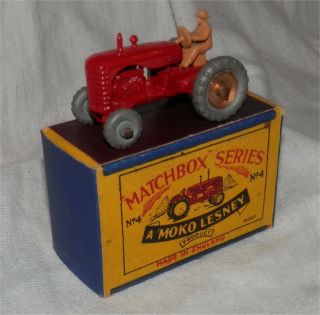 1950s.  MOKO.  Matchbox.  Lesney.  4 - Massey Harris Tractor, . 4
