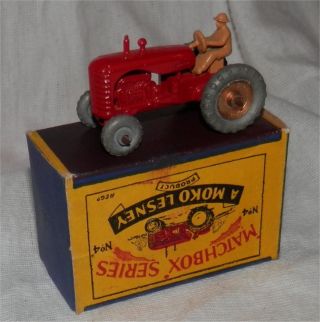 1950s.  MOKO.  Matchbox.  Lesney.  4 - Massey Harris Tractor, . 7
