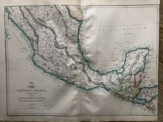 1861 Central America Antique Hand Coloured Map From Weekly Dispatch