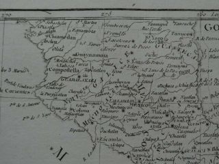 1780 Bonne Atlas map Southern MEXICO - Nouvelle Espagne - Honduras - Nicaragua 3