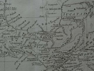 1780 Bonne Atlas map Southern MEXICO - Nouvelle Espagne - Honduras - Nicaragua 4