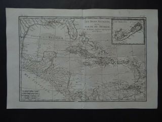 1780 Bonne Atlas Map Gulf Of Mexico Caribbean Golfe Du Mexique Isles Antilles