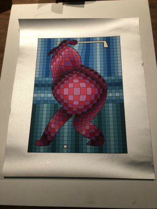 Victor Vasarely " The Golfer " Hand Signed Limited Edition Art Serigraph