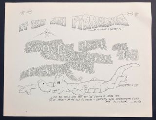 Grateful Dead Alligator Fillmore Auditorium Sf 1969 Handbill Very Rare