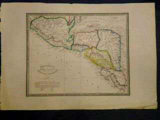 Antique Map Of Guatemala Or United States Of Central America