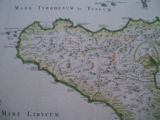 1768 Blair Map - Sicily Italy Malta - Very Rare 7