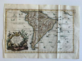 1710 Map From Atlas Novus Orbem Terraqueum - America Avstralis South America
