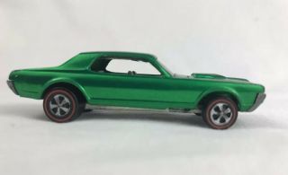 Hot Wheels Redline 1968 Custom Cougar Emerald Green Mercury Car