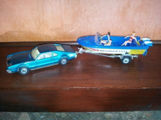 Corgi Gs 36 Oldsmobile Toronado & Glastron Sportsman Speedboat & Box -