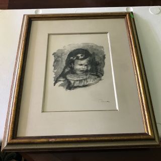 Pierre - Auguste Renoir Lithograph " Claude " Signed In The Plate.