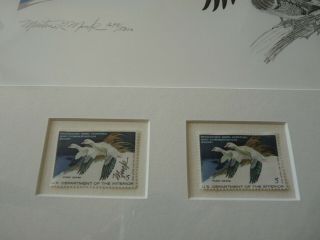 Framed Federal Duck Stamp Print Ross ' s Geese RW44 1977 - 78 Remarque 3