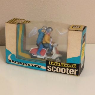 Britains Ltd.  9685 Die Cast Lambretta Scooter And Riders Motorcycle Model