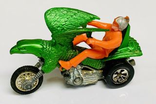 Hot Wheels Redline Rrrumblers Green Bold Eagle W/ Orange Rider Rare ‘72 Trike