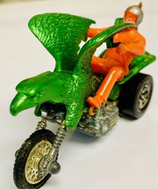 Hot Wheels Redline Rrrumblers Green Bold Eagle w/ Orange Rider Rare ‘72 Trike 4