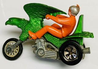 Hot Wheels Redline Rrrumblers Green Bold Eagle w/ Orange Rider Rare ‘72 Trike 8