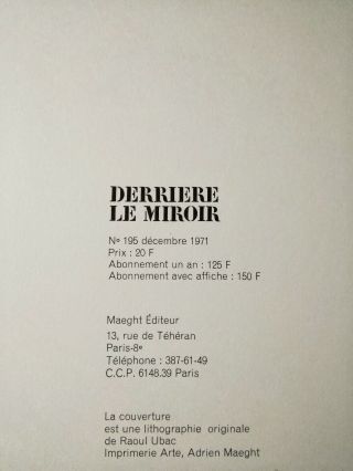 ALEXANDER CALDER 1898 - 1976 lithograph,  Adrien Maeght lithographer 1971 4