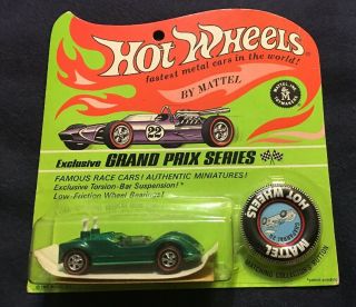 1969 Hot Wheels Chaparral 2g Spectraflame Green Blister Pack Hk Redline