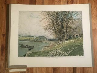 Luigi Kasimir,  Etching,  " Vienna,  Danube Landscape " C.  1920