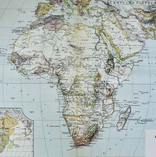 c1885 Hartleben Map - Africa - Guinea Capeland South Sudan Congo State Colonies 2