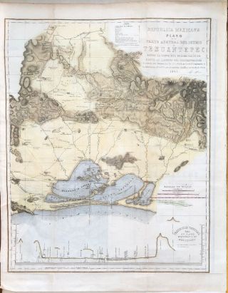 1843 Mexico Isthmus Tehuantepec Coatzacoalcos Map 18x24” Interoceanic Ship Canal