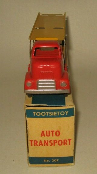 1950 ' s Tootsietoy Auto Transport No 207 NMIB Red Tractor / Yellow Trailer BF22 2