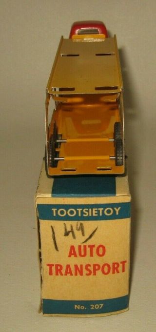 1950 ' s Tootsietoy Auto Transport No 207 NMIB Red Tractor / Yellow Trailer BF22 4