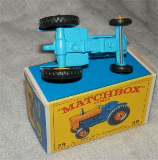 ALL BLUE 1960s.  Matchbox Lesney 39.  FORD TRACTOR. 4
