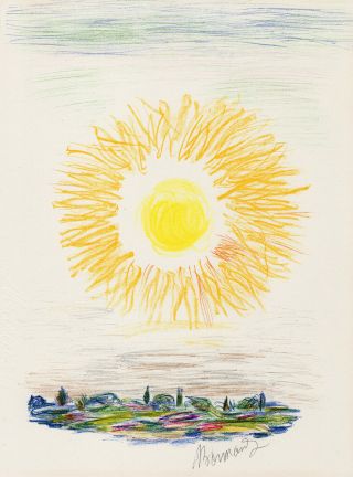 1946 Pierre Bonnard Lithograph " Le Soleil The Sun " Signed Framed