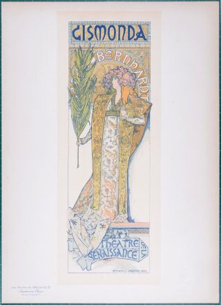 Alphonse Mucha 1897 Lithograph Maitres Affiche 27 Gismonda Cond A