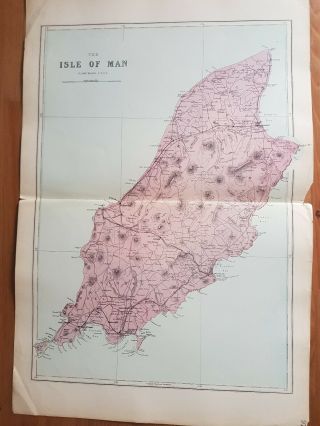 G.  W.  Bacon - Weller Antique Map The Isle Of Man C1880