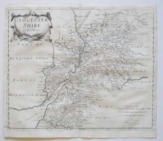 Glocestershire 1695 Robert Morden Antique Map From Camden 
