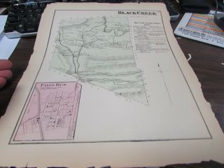 Antique - Black Creek Township Pa - 1873 Map - Plus Business Notices Vg