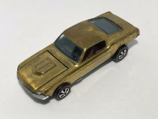 Hot Wheels Redline 68 Custom Mustang Gold Brown Interior
