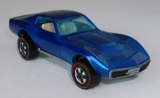 1967 Hot Wheels Custom Corvette Redline - Metallic Blue