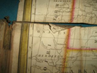 1836 MITCHELL FOLDING MAP UNITED STATES DRAWING SOLDIER TEXAS RANGERS MANUSCRIPT 4