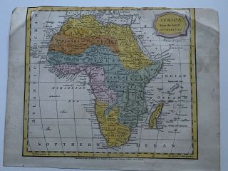 1806 Africa Hand Coloured Antique Map 213 Years Old