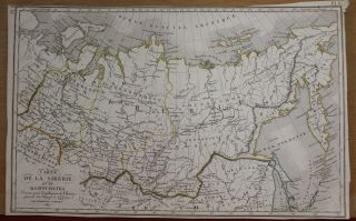 Russia Russian Empire In Asia China 1821 Tardieu Antique Copper Engraved Map