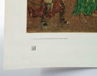 Vintage Han Kan Tartars Bringing Tribute of Horses Chinese Scroll LITHO 1966 Z35 4