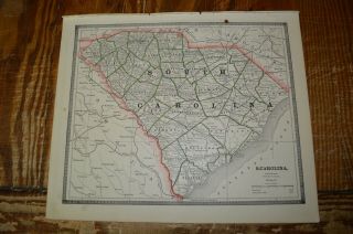 1885 Map Of South Carolina Showing Railroads - Map Of Georgia On Reverse