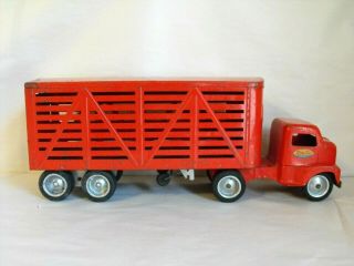 Early 1950 ' s Tonka Livestock Semi Truck And Trailer 2