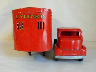 Early 1950 ' s Tonka Livestock Semi Truck And Trailer 5