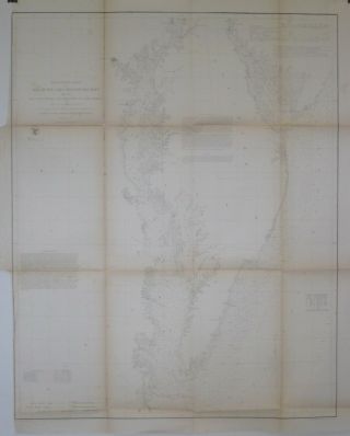 1855 Us Coast Survey Map Delaware & Chesapeake Bays Inlets Lighthouses