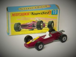Matchbox Superfast Rare Lotus Racing Car No.  19 In Transition G Box 1970