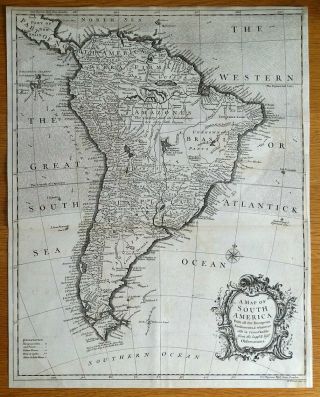 South America,  Falkland Is.  Rw.  Seale Antique Map 1745