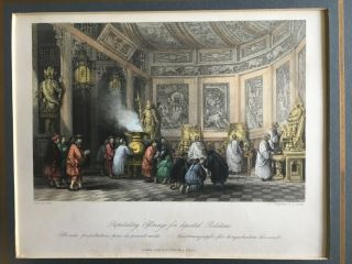 1843 Thomas Allom Steel Engraving Of China - Offerings For Departed Relatives