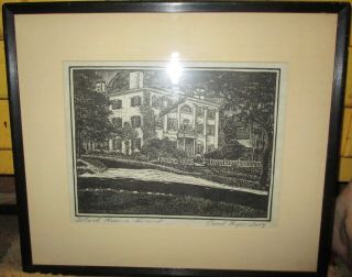 Artist Signed Carroll Thayer Berry Wood Engraving Framed Ready To Hang