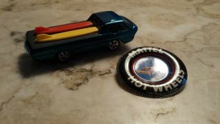Ef/n.  1967 Aqumarine / Blue Deora Redline Hot Wheels W/button Gray Intr,